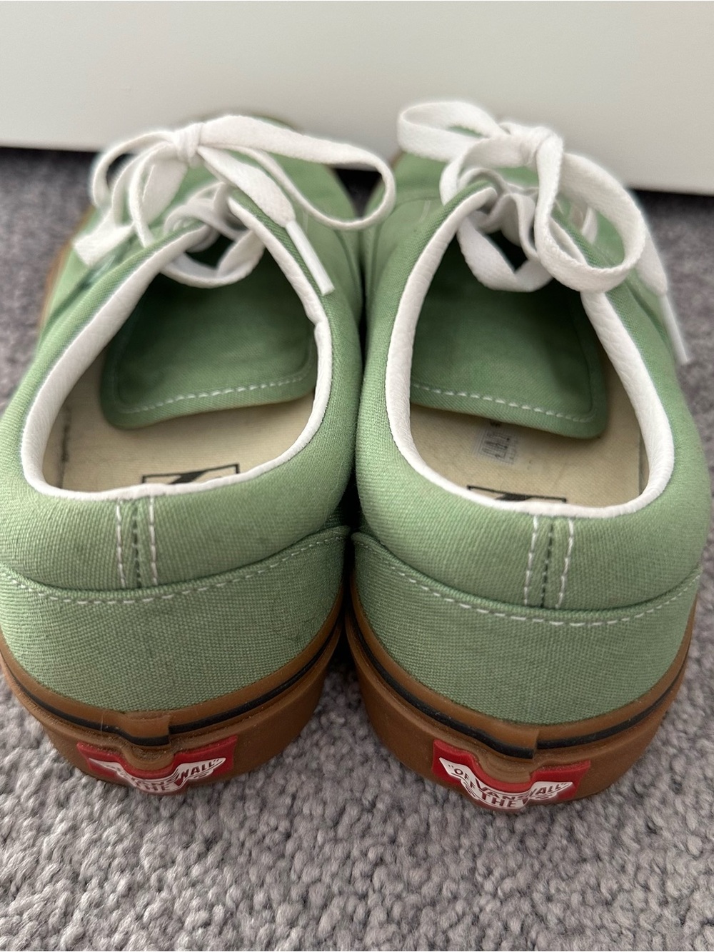 Vans Low Top Sneakers in Sage Green with White Laces - Picture 4 of 7